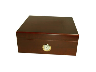 Angelo Humidor Zedernholz Rotbraun mit Hygrometer für 40 Zigarren