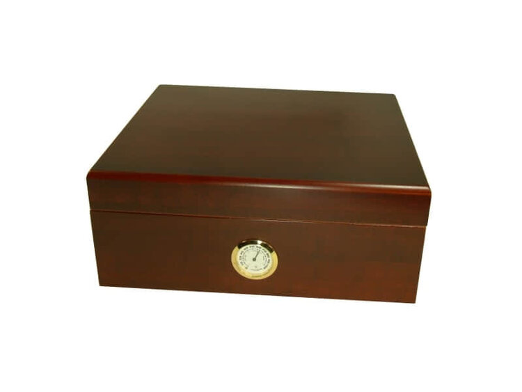 Angelo Zigarrenhumidor Zedernholz Rotbraun mit Aussenhygrometer und Befeuchter für 40 Zigarren