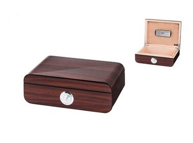 Angelo Humidor Zedernholz Braun mit Analoghygrometer für 50 Zigarren