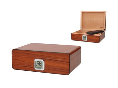 Angelo Humidor Braun matt mit Digitalhygrometer für 50 Zigarren