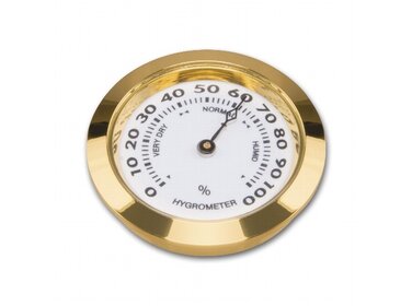 Angelo Hygrometer analog Gold mit weissem Zifferblatt 35 mm