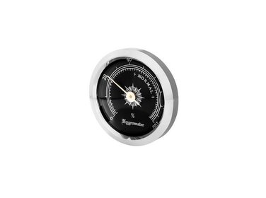 Angelo Hygrometer analog Silber mit schwarzem Zifferblatt 60 mm