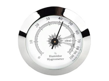 Angelo Hygrometer analog Chrom mit weissem Zifferblatt 50 mm
