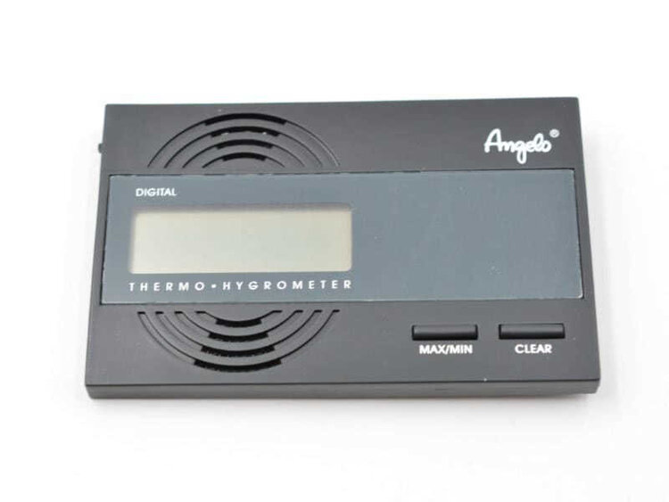 Angelo Humidor-Hygrometer digital mit grossem Display, Min/Max-Speicher und Temperaturanzeige