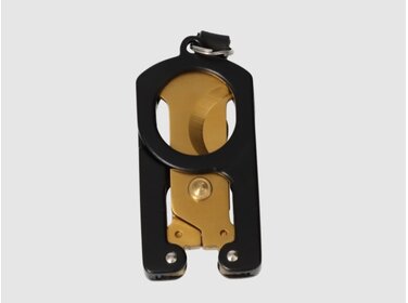 Angelo Zigarrenschere klappbar Edelstahl Schwarz Gold
