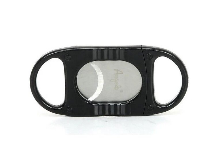 Angelo Zigarrenschneider Guillotine Doppelklinge Schwarz mit Zigarrenablage-Funktion 24 mm