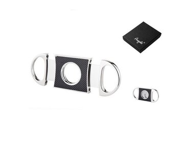 Angelo Zigarrenschneider Doppelklinge Carbon-Optik Chrom 23 mm