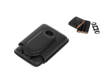 Angelo Etui Kunstleder Schwarz mit Schneider für 3 Zigarren