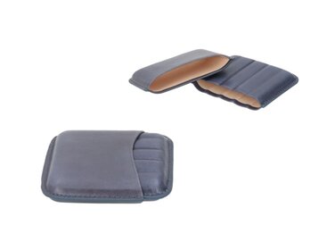 Angelo Etui Echtleder Blaugrau für 5 Zigarillos