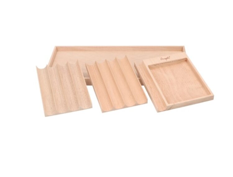 Angelo Zigarrenablage-Tablett Holz natur 4-teilig kombinierbar für 8 Zigarren
