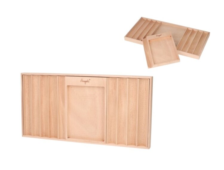 Angelo Zigarrenablage-Tablett Holz natur 4-teilig kombinierbar für 8 Zigarren