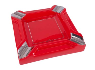 Caseti Aschenbecher Porzellan Rot für 4 Zigarren