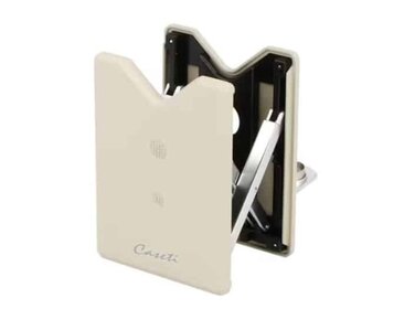 Caseti Zigarrenbohrer mit Ablage Edelstahl Beige-Chrom