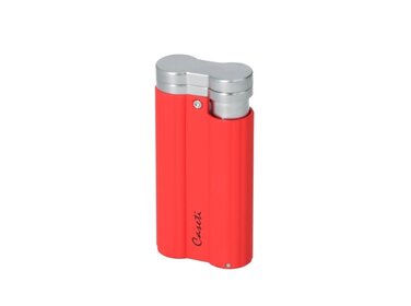 Caseti Feuerzeug Jet Rot matt und Chrom mit Bohrer 7 mm