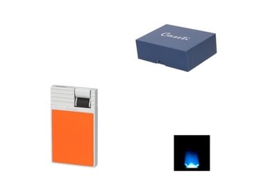 Caseti Feuerzeug Flat Flame Jet Chrom-Orange