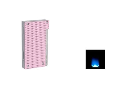 Caseti Feuerzeug Flat Flame Jet Diamantmuster Rosa-Chrom