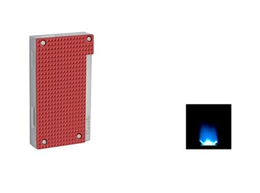 Caseti Feuerzeug Flat Flame Jet Diamantmuster Rot-Chrom