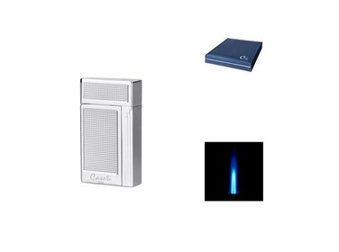 Caseti Feuerzeug Soleil Carré Jet Chrom mit Quadratmuster