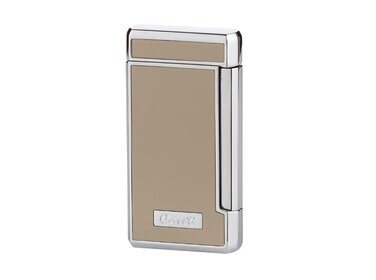 Caseti Feuerzeug 2-fach Jet Graubeige-Chrom