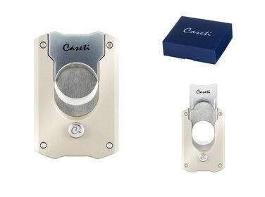 Caseti Zigarrenschneider Doppelklinge Edelstahl Titan-Chrom 21 mm