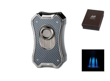 Winjet Tischfeuerzeug 4-fach Jet Metall Anthrazit Carbon-Optik