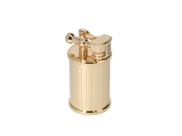 Winjet Zigarren-Tischfeuerzeug Gold mit Reibradzündung und Jetflamme, 9 cm hoch