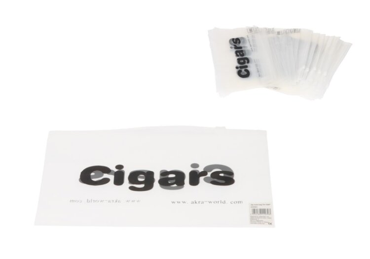 Angelo Zigarren-Frischhaltebeutel «Cigars» transparent mit Zipverschluss für 4-5 Zigarren