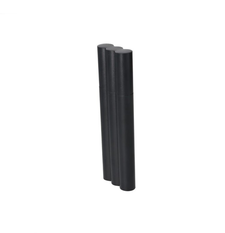 Angelo Zigarrenetui Edelstahl Mattschwarz mit integriertem Flachmann für 2 Zigarren bis 21 cm
