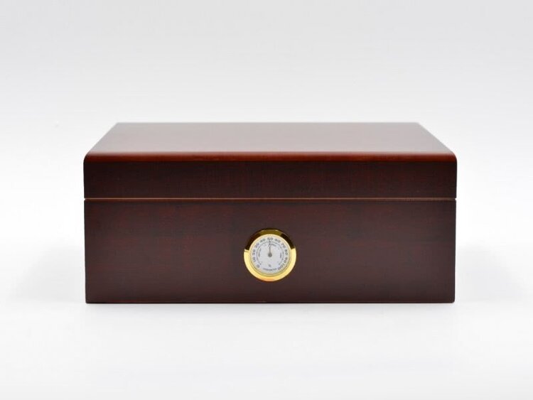 Angelo Zigarrenhumidor Zedernholz Rotbraun mit Aussenhygrometer und Befeuchter für 40 Zigarren