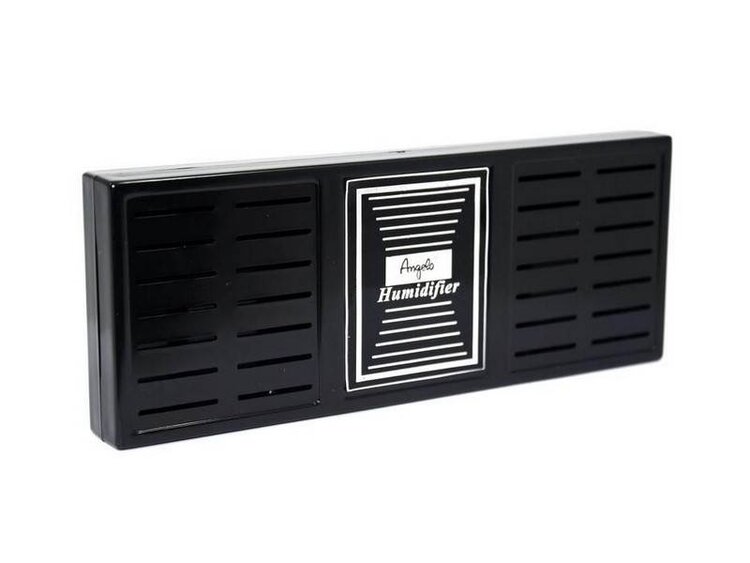 Angelo Humidor-Befeuchter Kristall Acrylpolymer Schwarz mit 2 Haftmagneten 17 × 6,5 cm