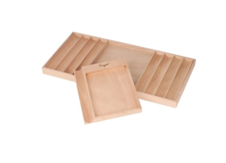 Angelo Zigarrenablage-Tablett Holz natur 4-teilig kombinierbar für 8 Zigarren