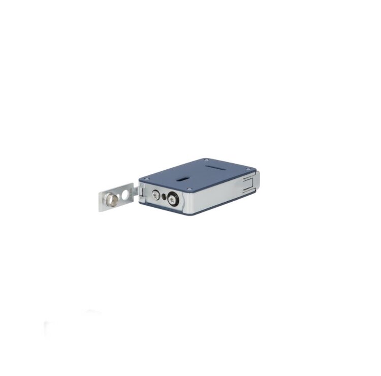 Caseti Zigarrenfeuerzeug Doppeljet und Softflamme Dunkelblau-Chrom mit 8-mm-Bohrer