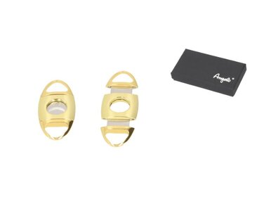 Angelo Zigarrenschneider Doppelklinge Metall Gold Ringmass 56