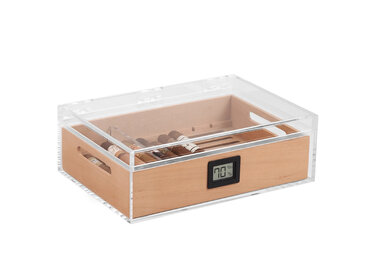 Klaro Humidor Felix Acryl luftdicht mit Zedernholz-Einsatz 20-25 Zugarren