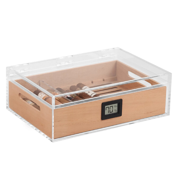 Klaro  Humidor Felix Acryl luftdicht mit Zedernholz-Einsatz 20-25 Zigarren