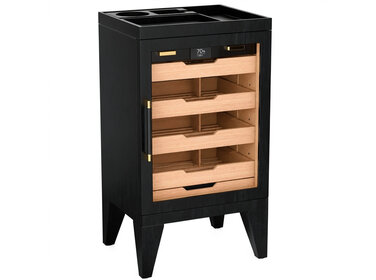 Klaro Humidorschrank Luca Max Schwarz mit Glastür, LED und App