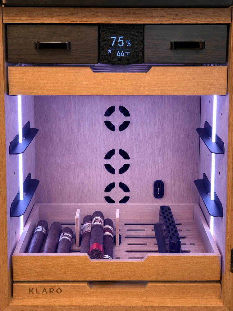 Klaro Humidorschrank Luca Max Schwarz Glastür für 120–150 Zigarren
