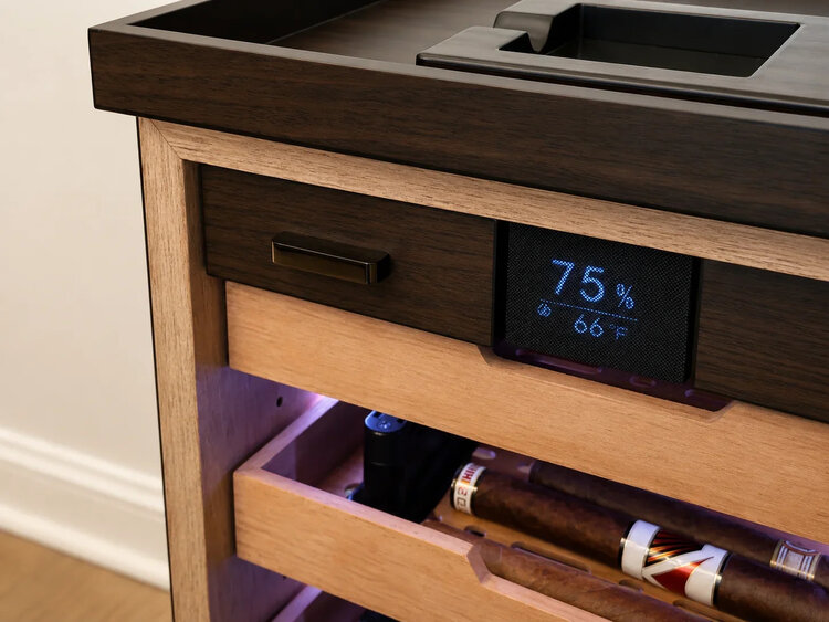Klaro Humidorschrank Luca Max Schwarz Glastür für 120–150 Zigarren