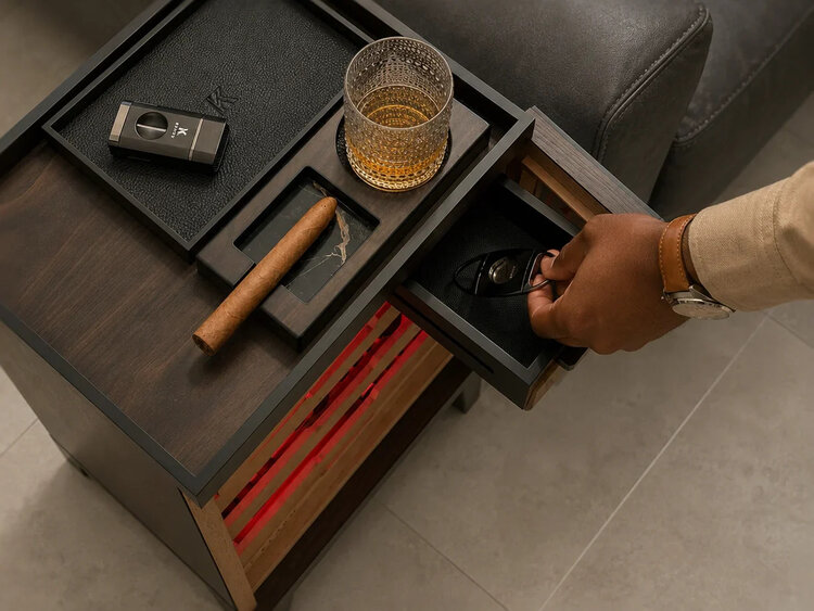 Klaro Humidorschrank Luca Max Schwarz Glastür für 120–150 Zigarren