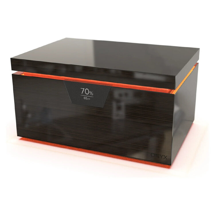 Klaro Humidor Onyx Klavierlack mit LED und App für bis zu 100 Zigarren