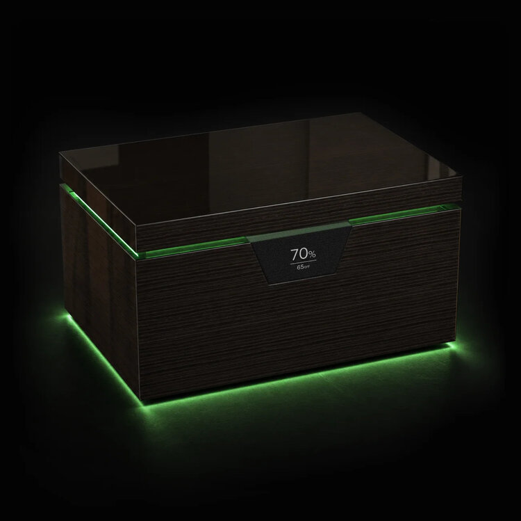 Klaro Humidor Onyx Klavierlack mit LED und App für bis zu 100 Zigarren