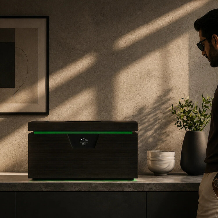 Klaro Humidor Onyx Klavierlack mit LED und App für bis zu 100 Zigarren