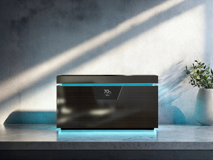 Klaro Humidor Onyx Klavierlack mit LED und App für bis zu 100 Zigarren