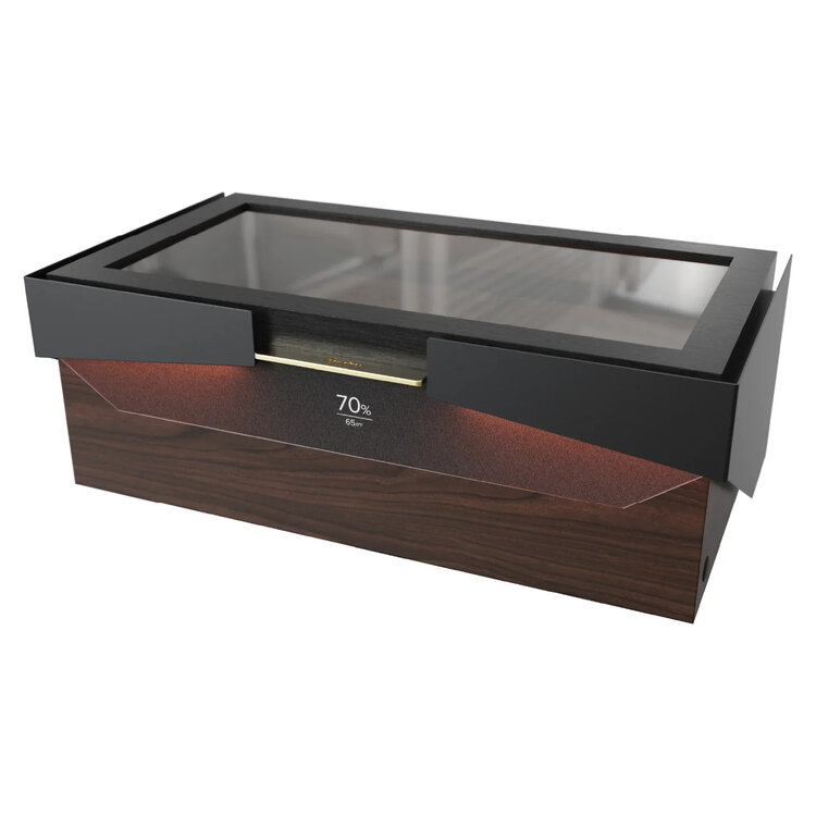 Klaro  Humidor Signature Walnuss mit Smart-Glas für 150–200 Zigarren Limited