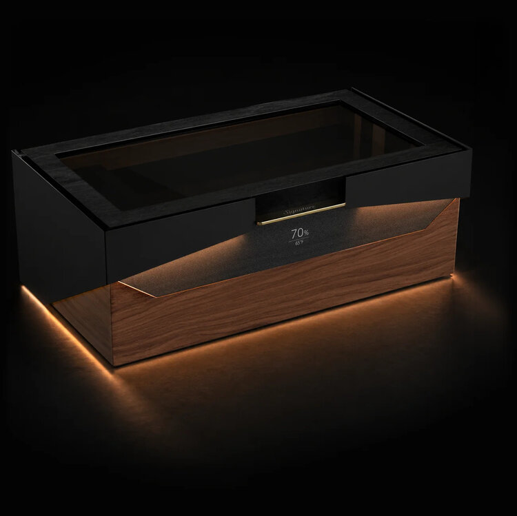 Klaro  Humidor Signature Walnuss mit Smart-Glas für 150–200 Zigarren Limited