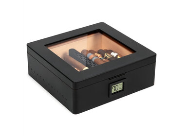 Klaro Humidor MAG Schwarz matt mit Magnetverschluss für 20–40 Zigarren