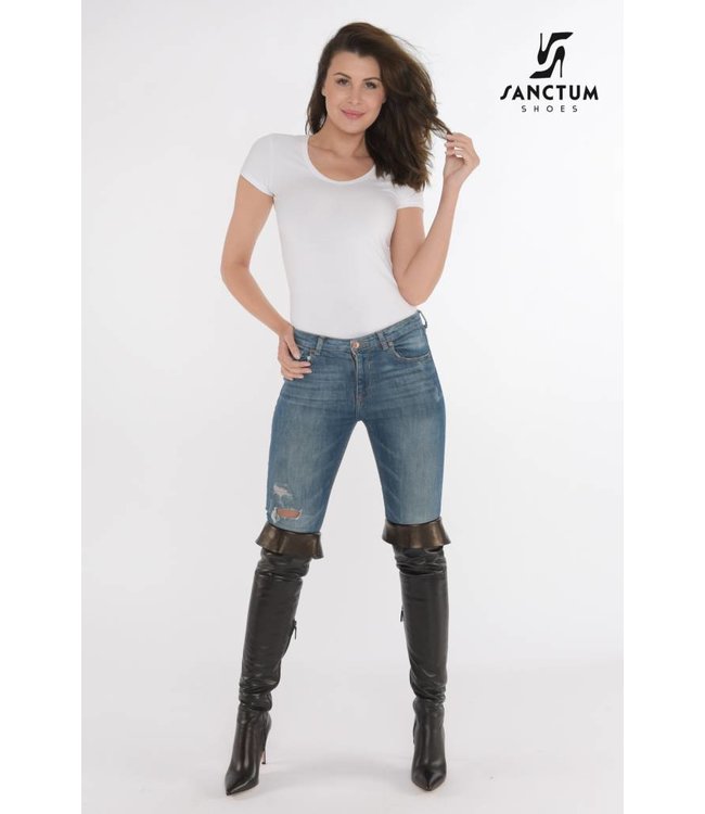 Olga in Hoge leren Italiaanse laarzen