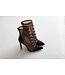 Designer transparent ankle boots python