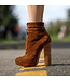 Sturdy Designer ankle lace-up boots with chunky heels