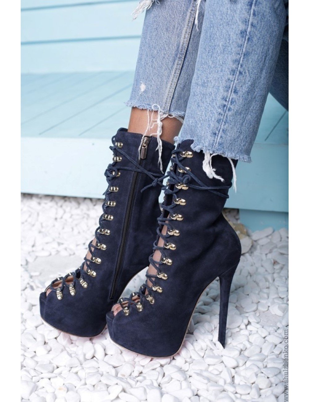 designer lace up ankle boots
